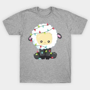 Christmas Sheep, Christmas Lights, Cute Sheep T-Shirt